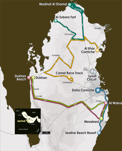 Tour of Qatar map